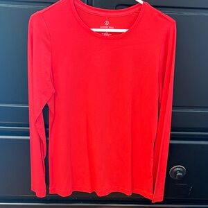 Lands' End Vibrant Red Crew Neck Top
